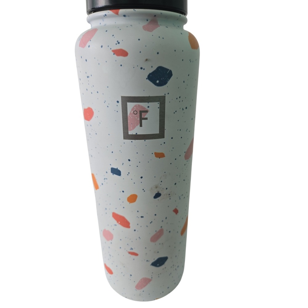 Iron Flask Water Bottle Terrazzo‎ Print 40oz Stainless Steel Tumbler Black Lid - Picture 7 of 14